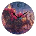 thumbnail image 1 of YAZAOO Decorative Wall Clock Size：25cm Festive Sleigh with Roses Reindeer Design Pattern Clock, 1 of 10