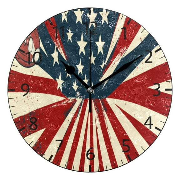 YAZAOO Decorative Wall Clock Size:25cm Fields Of Freedom Design Pattern Clock