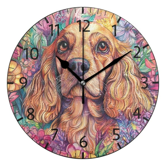 YAZAOO Decorative Wall Clock Size:25cm Floral Companion Design Pattern Clock