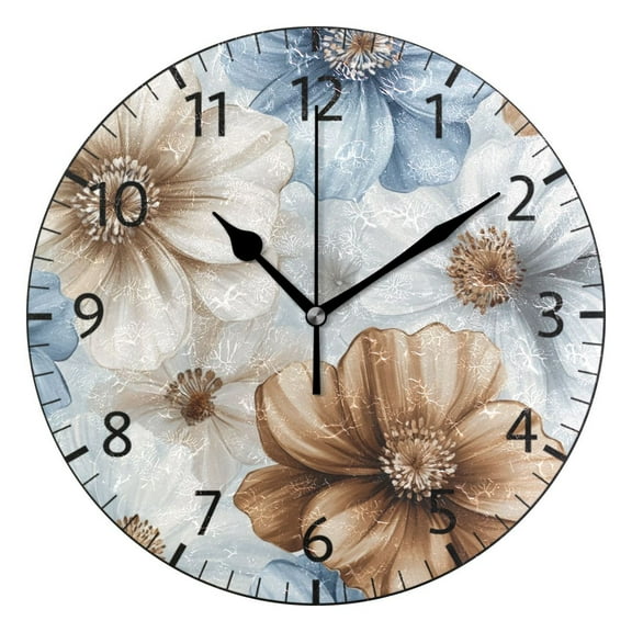 YAZAOO Decorative Wall Clock Size:25cm Floral Serenade Design Pattern Clock