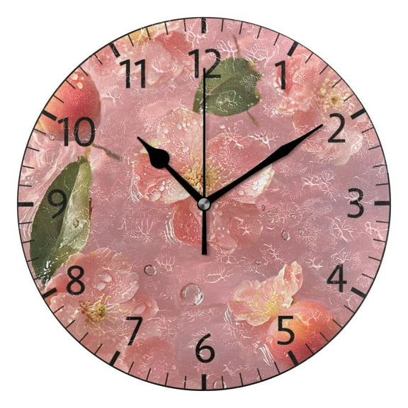 YAZAOO Decorative Wall Clock Size:25cm Floral Water Dance Design Pattern Clock