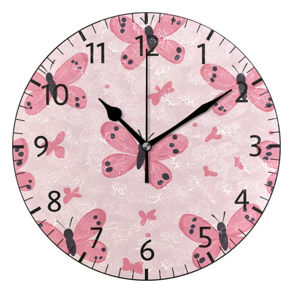 YAZAOO Decorative Wall Clock Size：25cm Fluttering Love Design Pattern Clock