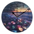 thumbnail image 1 of YAZAOO Decorative Wall Clock Size：25cm Glowing Stones on Beach at Sunset Design Pattern Clock, 1 of 10