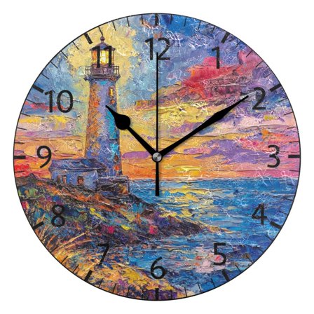 YAZAOO Decorative Wall Clock Size：25cm Guiding Light Design Pattern Clock