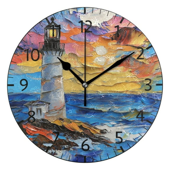 YAZAOO Decorative Wall Clock Size：25cm Guiding Light Design Pattern Clock