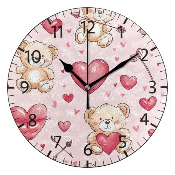 YAZAOO Decorative Wall Clock Size：25cm Love Parade Design Pattern Clock