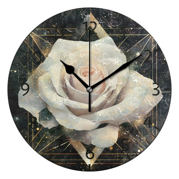 YAZAOO Decorative Wall Clock Size：25cm Luminous Blossom Design Pattern Clock