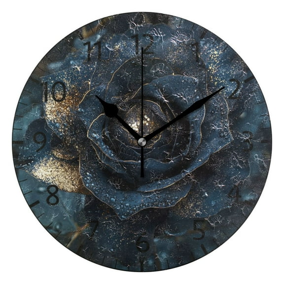 YAZAOO Decorative Wall Clock Size：25cm Midnight Elegance Design Pattern Clock
