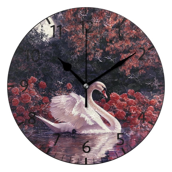 YAZAOO Decorative Wall Clock Size：25cm Moonlit Grace Design Pattern Clock
