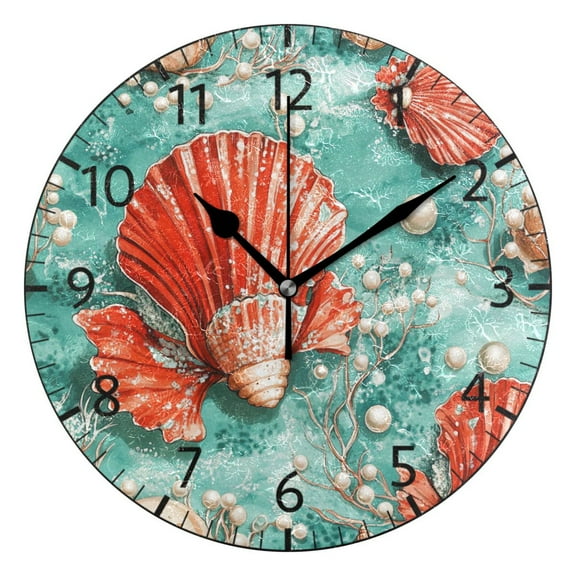 YAZAOO Decorative Wall Clock Size：25cm Nautical Dance Design Pattern Clock