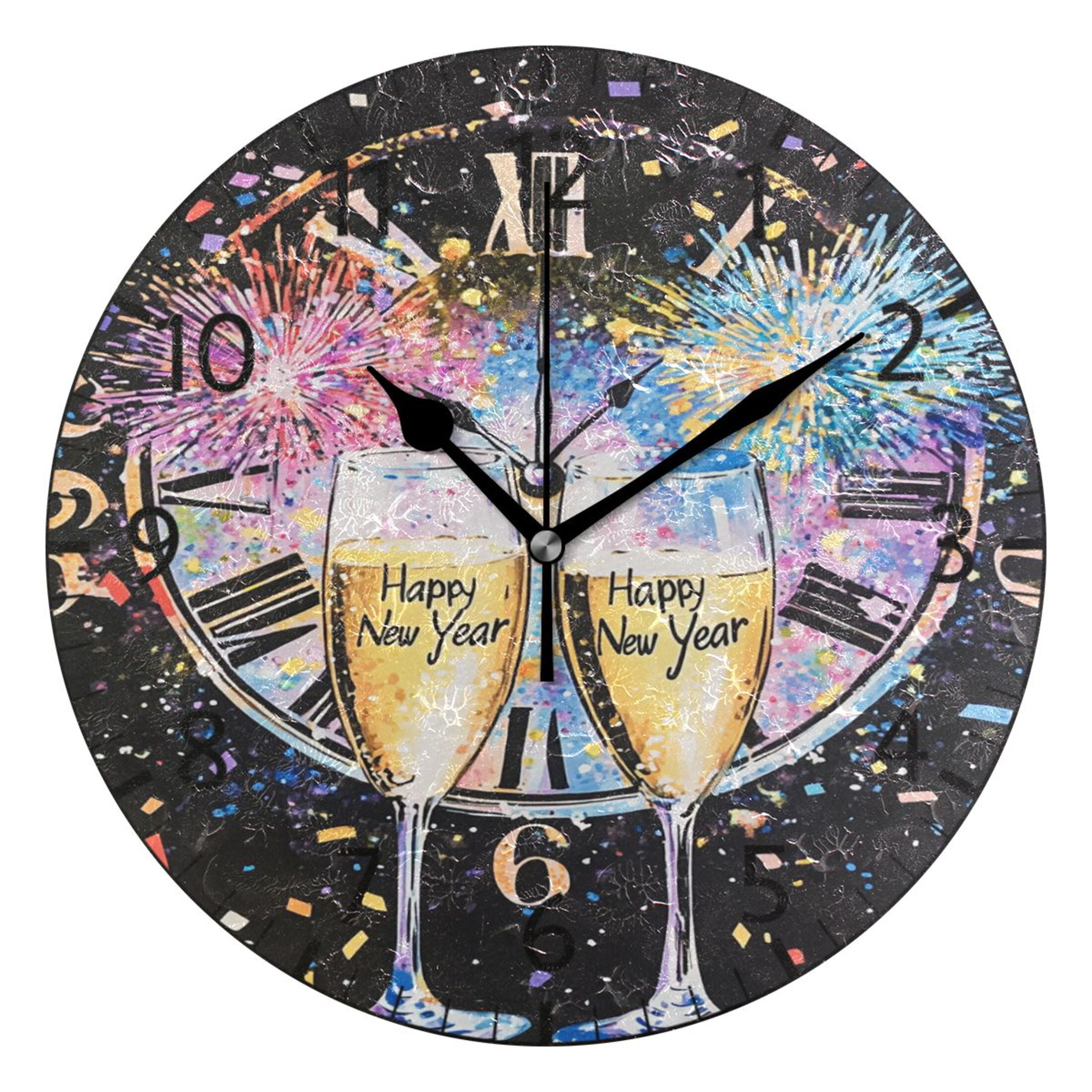 Simple Clock Firework YAZAOO Decorative Wall Clock Size:25cm New Year Celebration Clock ...