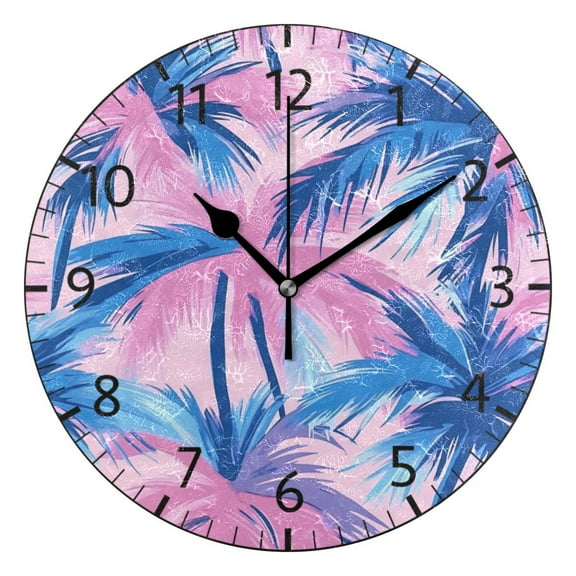 YAZAOO Decorative Wall Clock Sizeļ¼25cm Palm World Design Pattern Clock