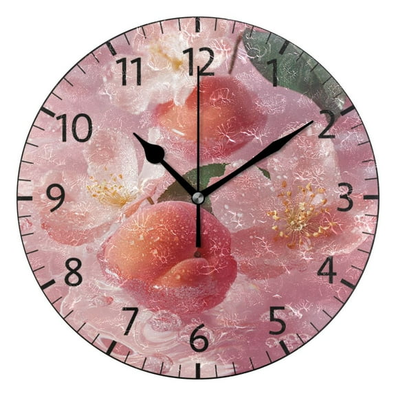 YAZAOO Decorative Wall Clock Size:25cm Peachy Serenity Design Pattern Clock