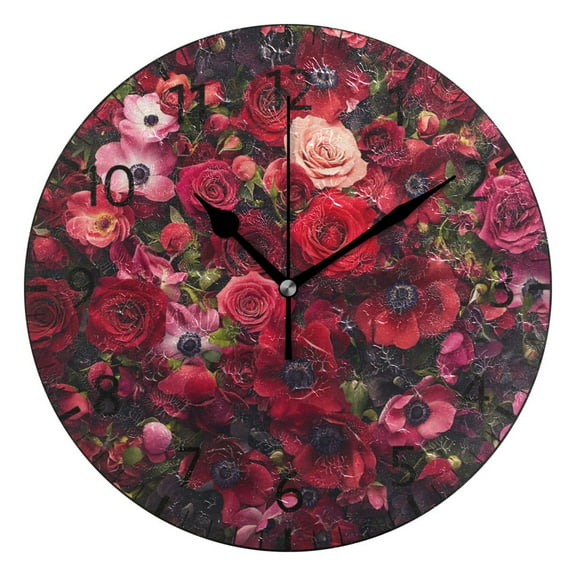 YAZAOO Decorative Wall Clock Size:25cm Petal Palette Design Pattern Clock