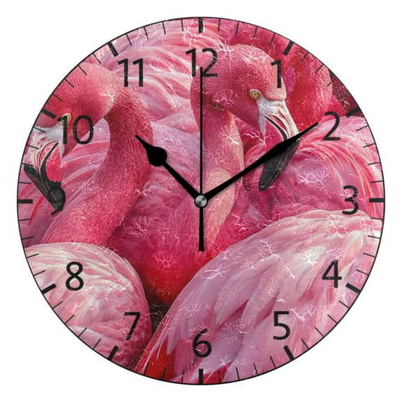 YAZAOO Decorative Wall Clock Size：25cm Pink Paradise Design Pattern Clock