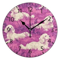 YAZAOO Decorative Wall Clock Size：25cm Puppy Paradise Design Pattern Clock