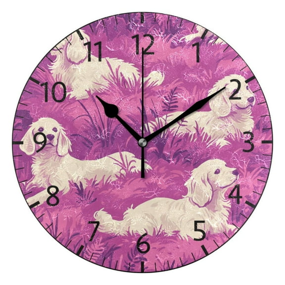 YAZAOO Decorative Wall Clock Size：25cm Puppy Paradise Design Pattern Clock