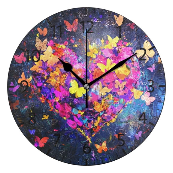 YAZAOO Decorative Wall Clock Size：25cm Serene Blossom Dreams Design Pattern Clock