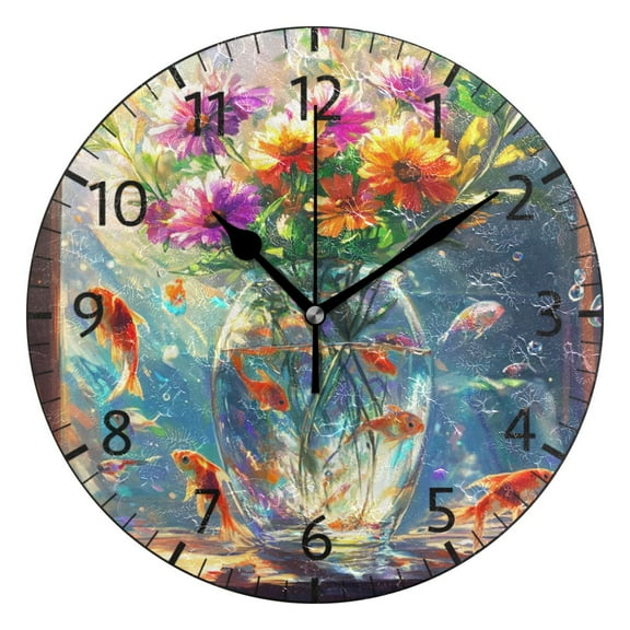 YAZAOO Decorative Wall Clock Size:25cm Summer Serenity Design Pattern Clock