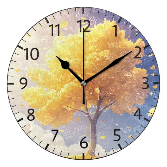YAZAOO Decorative Wall Clock Size：25cm Sunny Solitude Design Pattern Clock