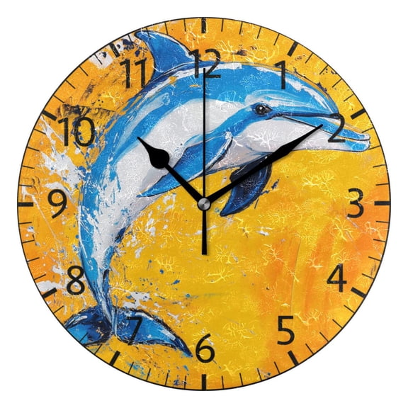 YAZAOO Decorative Wall Clock Size：25cm Sunny Splash Design Pattern Clock