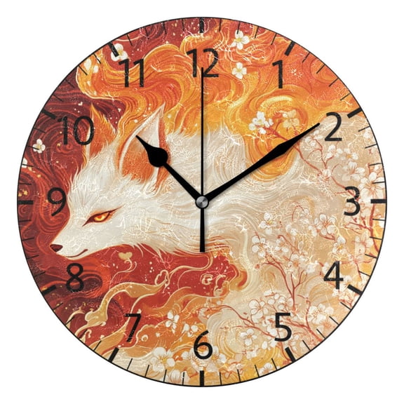 YAZAOO Decorative Wall Clock Size:25cm The Spirit Of Flames Design Pattern Clock