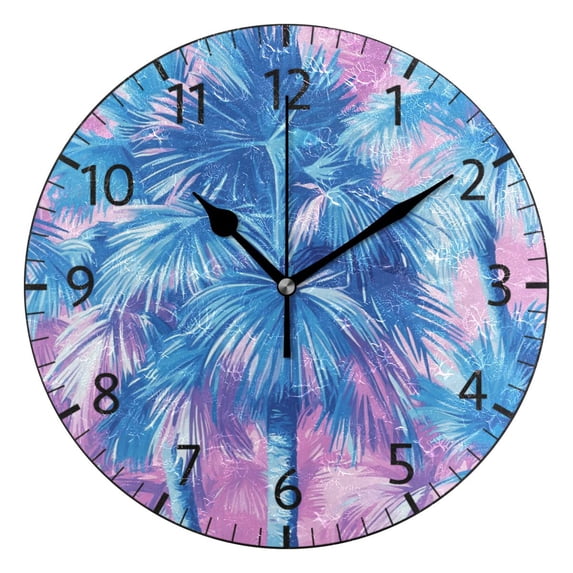 YAZAOO Decorative Wall Clock Size:25cm Tropical Breeze Design Pattern Clock