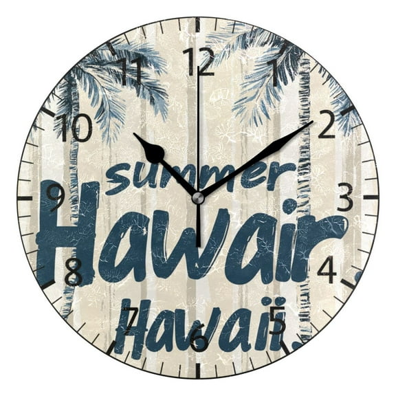 YAZAOO Decorative Wall Clock Size：25cm Tropical Breeze Design Pattern Clock