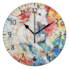 YAZAOO Decorative Wall Clock Size:25cm Vibrant Dash Design Pattern Clock