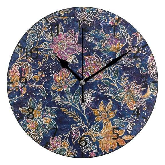 YAZAOO Decorative Wall Clock Size:25cm Whimsical Floral Dance Design Pattern Clock
