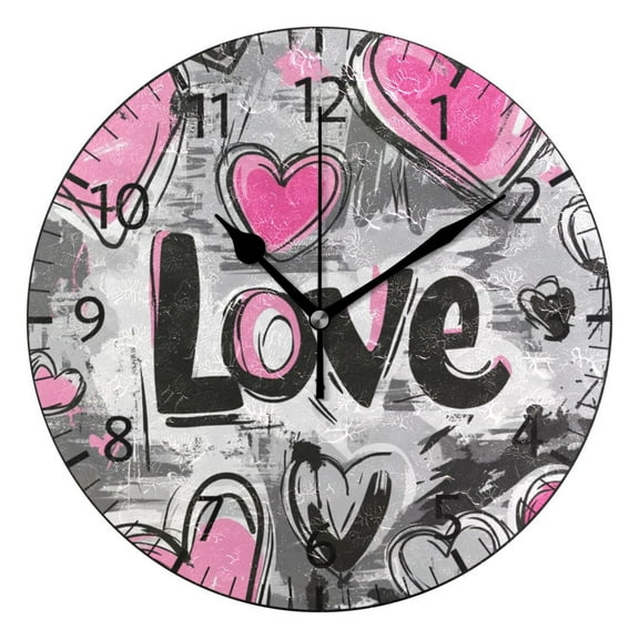 YAZAOO Decorative Wall Clock Size：25cm Whimsical Love Garden Design Pattern Clock