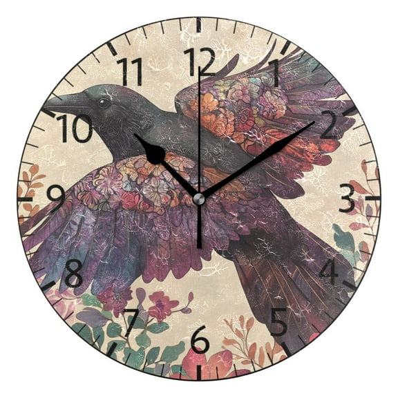 YAZAOO Decorative Wall Clock Size：25cm Whimsical Wings Of Color Design Pattern Clock