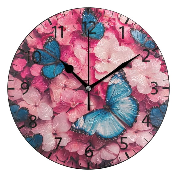 YAZAOO Decorative Wall Clock Size：25cm Whispers Of Lavender Design Pattern Clock