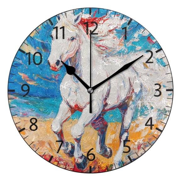 YAZAOO Decorative Wall Clock Size:25cm Wild Spirit Design Pattern Clock