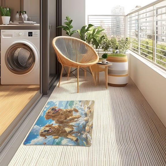 YAZAOO Floor Mats 32x20in Beach Buddies Splashing Fun Creativity Doormats