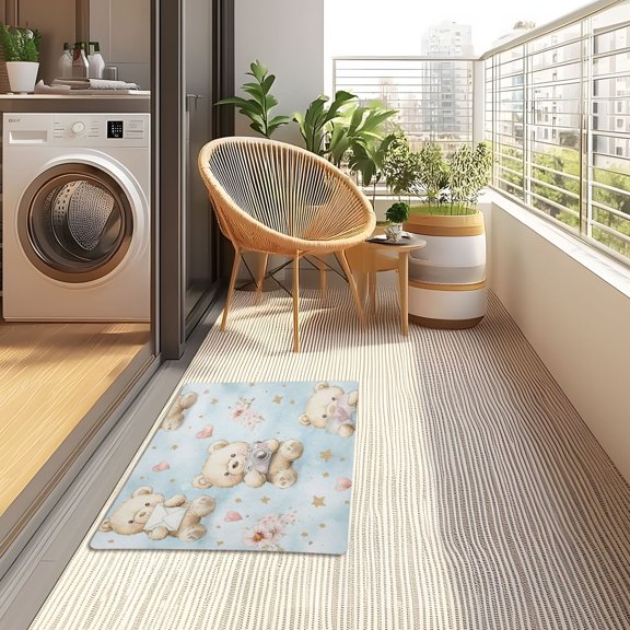 YAZAOO Floor Mats 32x20in Cuddly Bears and Memories Creativity Doormats