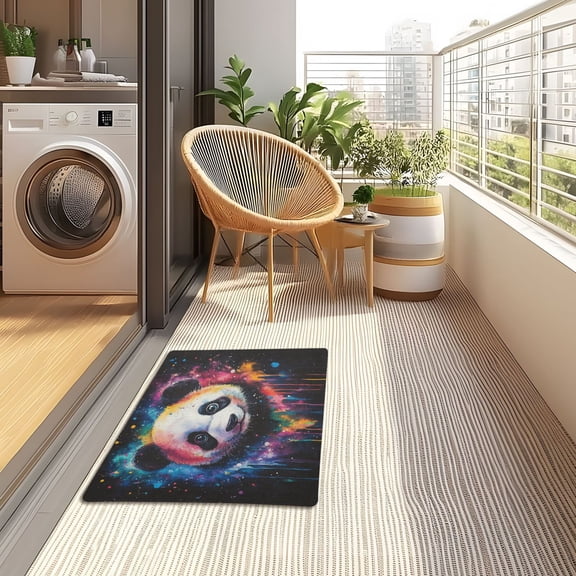 YAZAOO Floor Mats 32x20in Galactic Panda Serenade Creativity Doormats