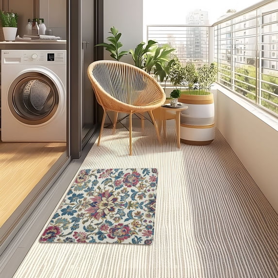 YAZAOO Floor Mats 32x20in Regal Floral Elegance Creativity Doormats