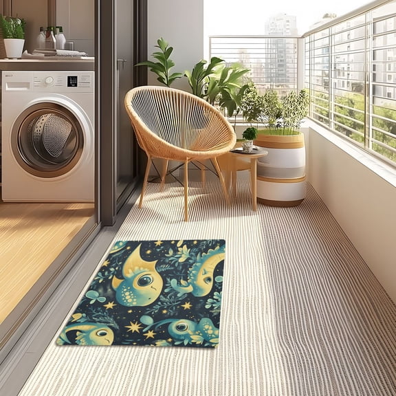 YAZAOO Floor Mats 32x20in Starlit Dragons Creativity Doormats