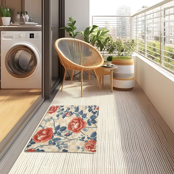 YAZAOO Floor Mats 32x20in Timeless Rose Garden Creativity Doormats