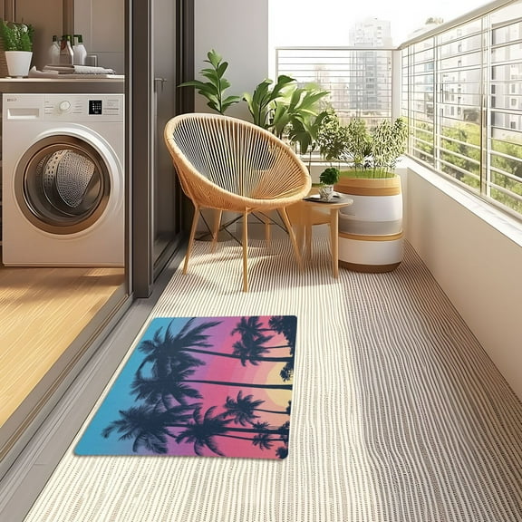 YAZAOO Floor Mats 32x20in Twilight Oasis Creativity Doormats