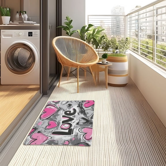 YAZAOO Floor Mats 32x20in Whimsical Love Garden Creativity Doormats
