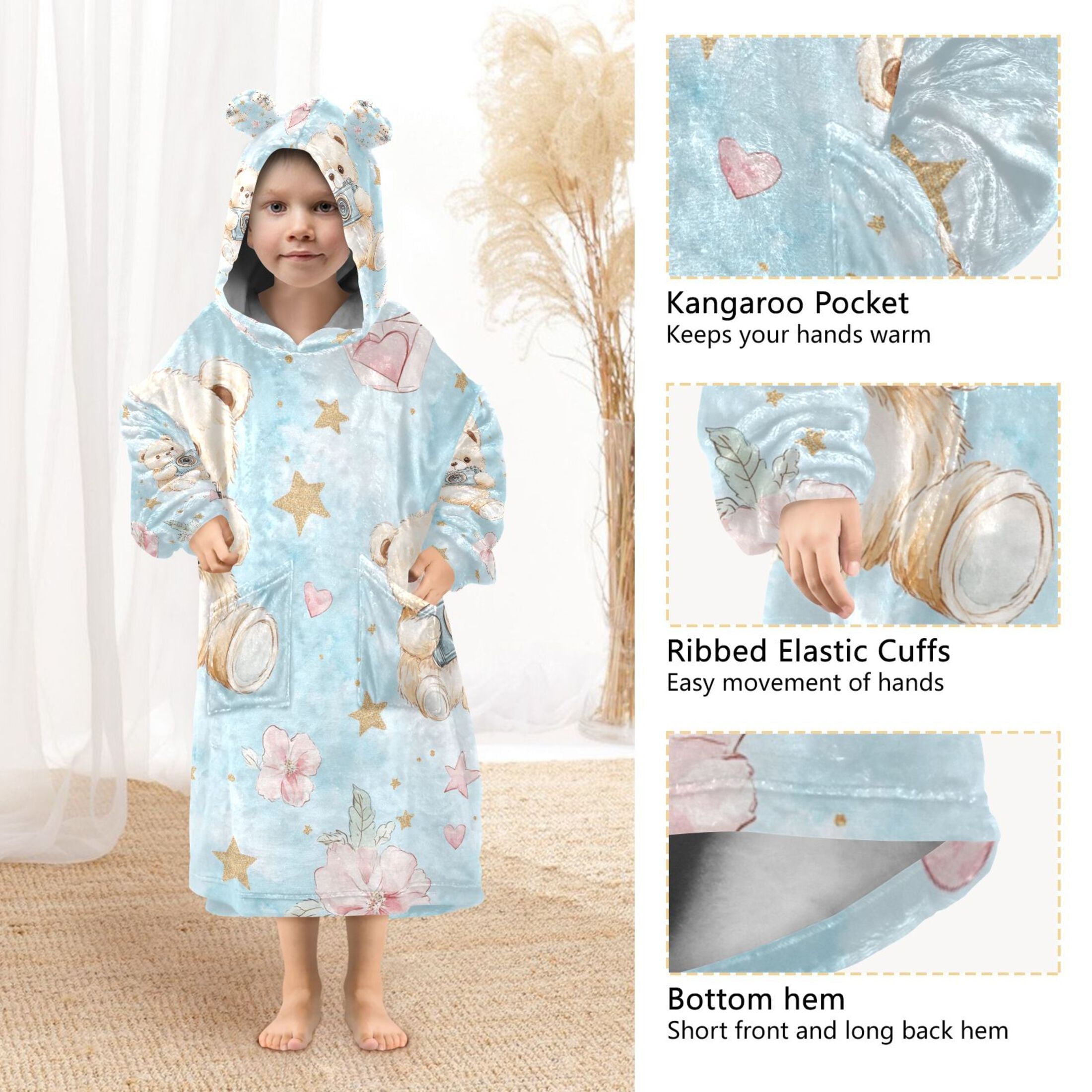 YAZAOO Kids Wearable Blanket Hoodie Warm and Cozy 0_3 (74) Flannel Sweatshirt