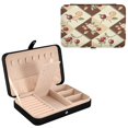 thumbnail image 1 of YAZAOO Leather Jewelry Box - Rectangular Cherry Blossom Patch Pattern 8.27x5.5x1.78in Black, 1 of 8
