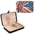 thumbnail image 1 of YAZAOO Leather Jewelry Box - Rectangular Gridiron Glory Pattern 8.27x5.5x1.78in Black, 1 of 8