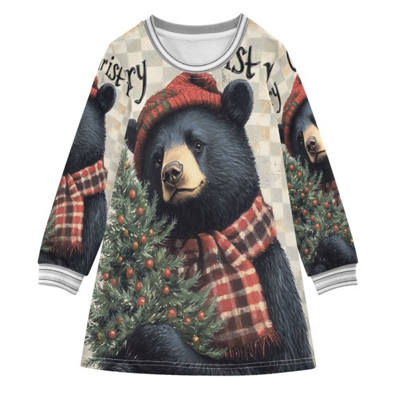 YAZAOO Little Girls Long Sleeved Hoodie A Dresses Ffyy3_a_charming_christmas-themed_black_bear_wearing_a_hat_and__aed36a1c-ef74-4ac5-af65-3feaf34a207f Classical Creative Pattern
