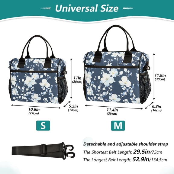 YAZAOO Lunch Bag Creative Midnight Blooms Cooler bag with Shoulder Strap