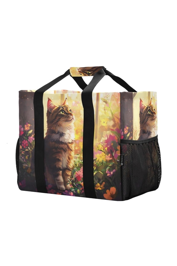 Mesh Beach Bags Totes Foldable Multiple Pockets Creatively 0_0 (7) Printed