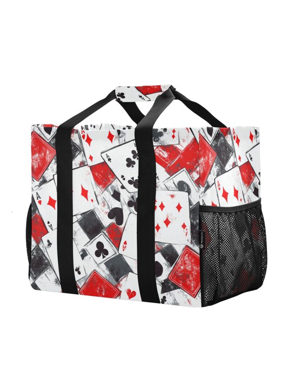 Mesh Beach Bags Totes Foldable Multiple Pockets Creatively Card Game Chaos Printed