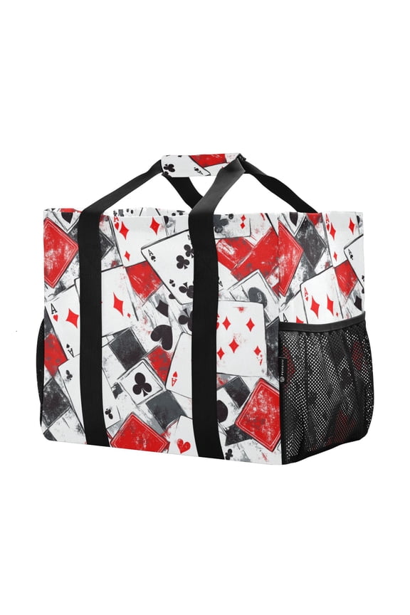 Mesh Beach Bags Totes Foldable Multiple Pockets Creatively Card Game Chaos Printed